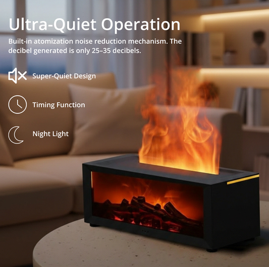 Flame Effect Aroma Humidifier – Essential Oil Diffuser with LED Light & Remote Control