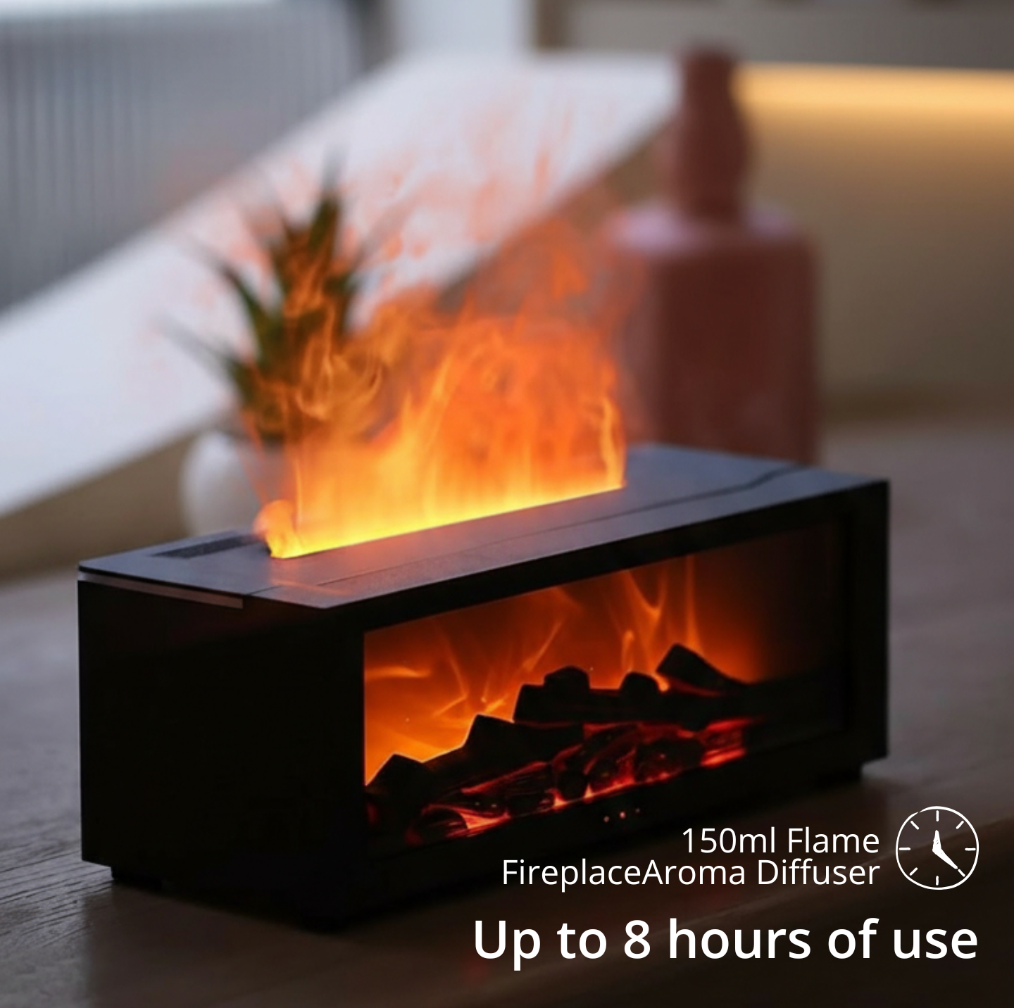 Flame Effect Aroma Humidifier – Essential Oil Diffuser with LED Light & Remote Control