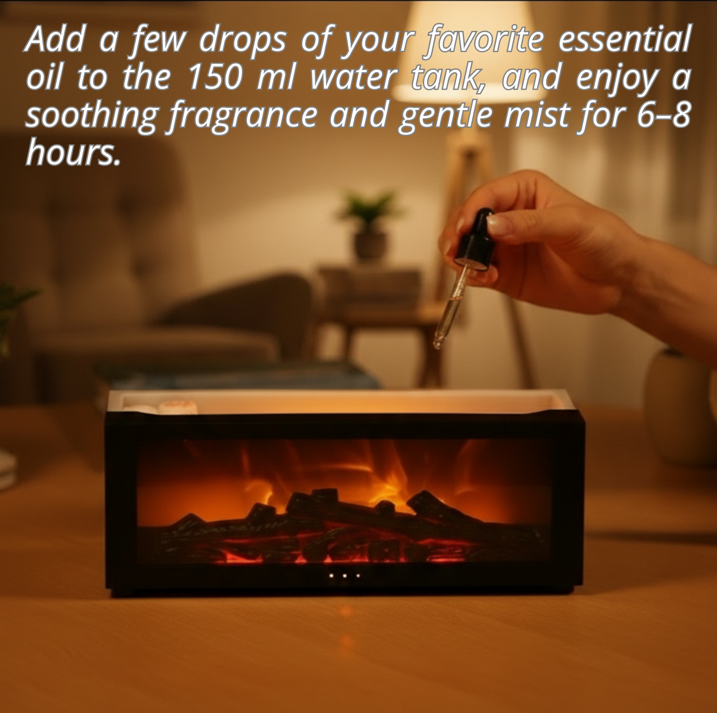 Flame Effect Aroma Humidifier – Essential Oil Diffuser with LED Light & Remote Control