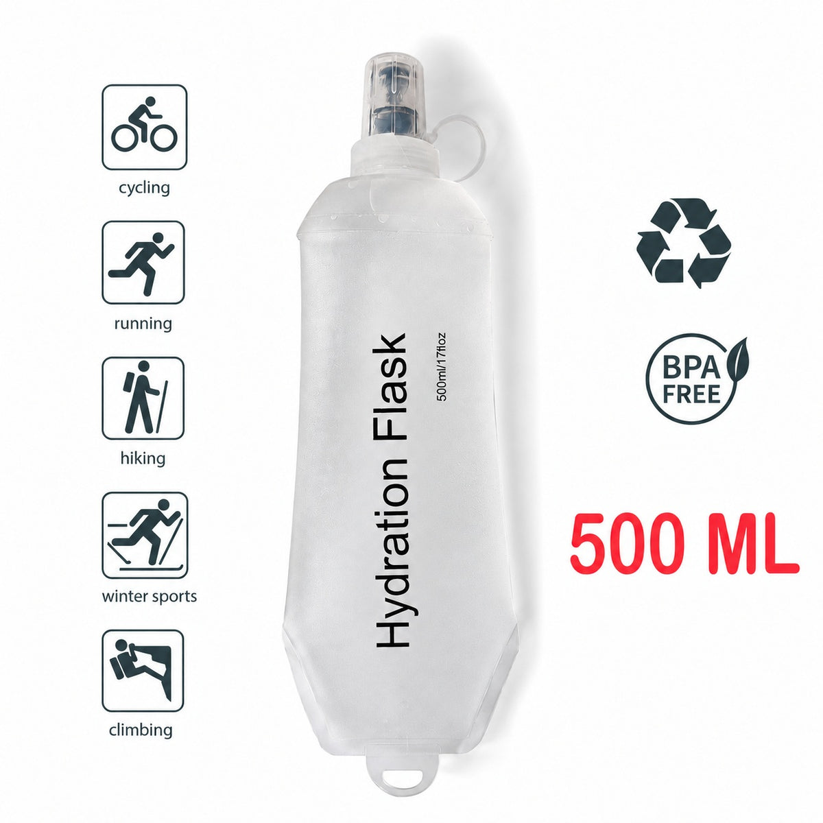 Collapsible Soft Flask – 150ML / 250ML / 500ML